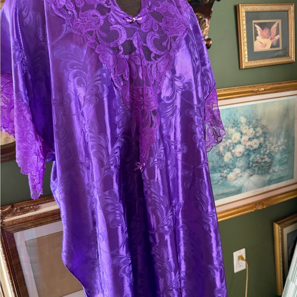 Elegant Purple Lace Nightgown